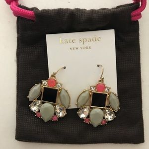 Kate Spade grey and pink drop earrings